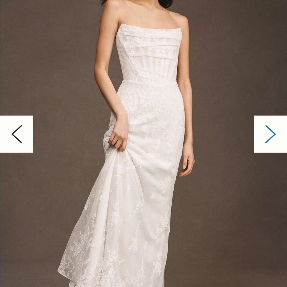 Anthropologie Watters Strapless Corset Wedding Gown